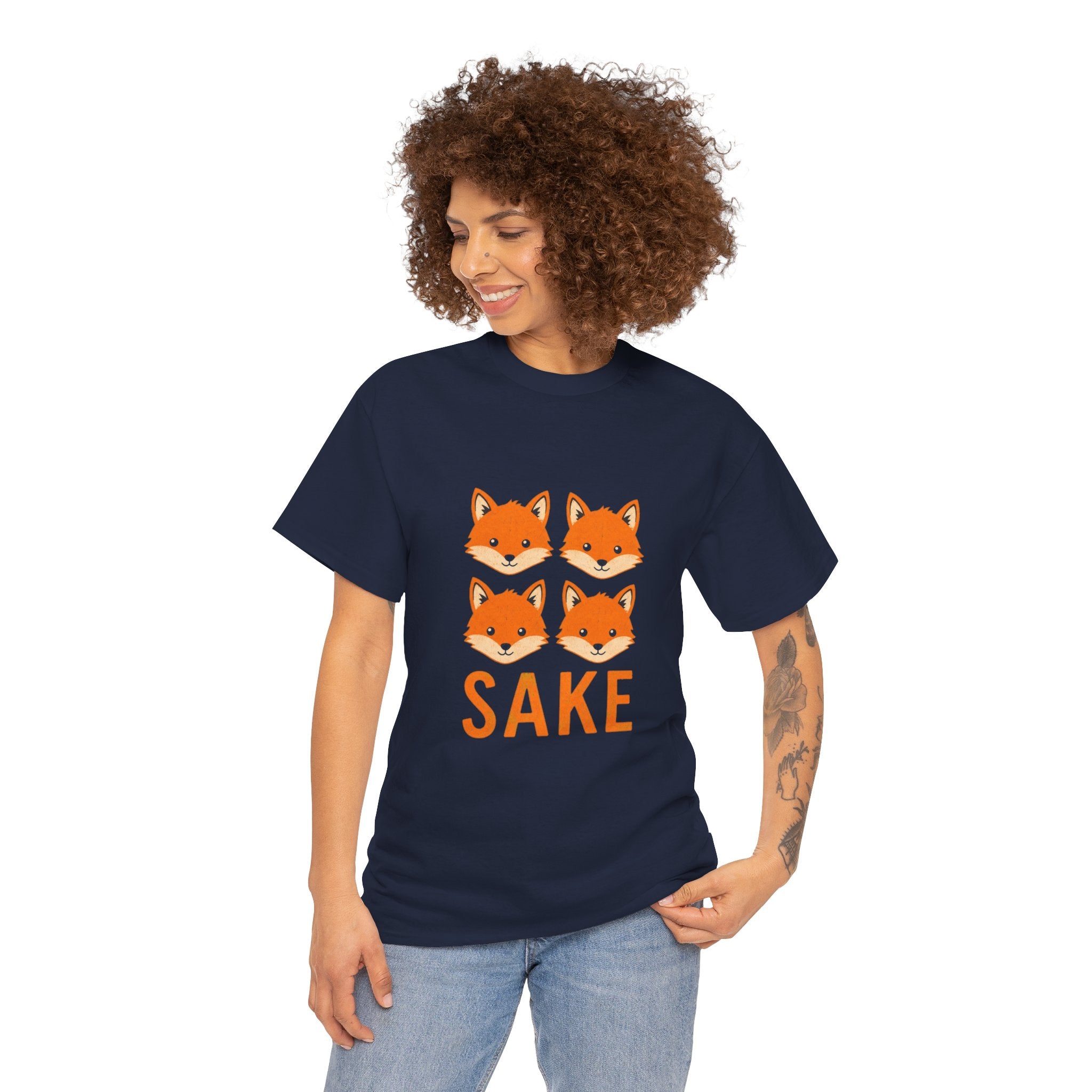 Sake Foxes T-Shirt — Cute Four Fox Faces Graphic Tee