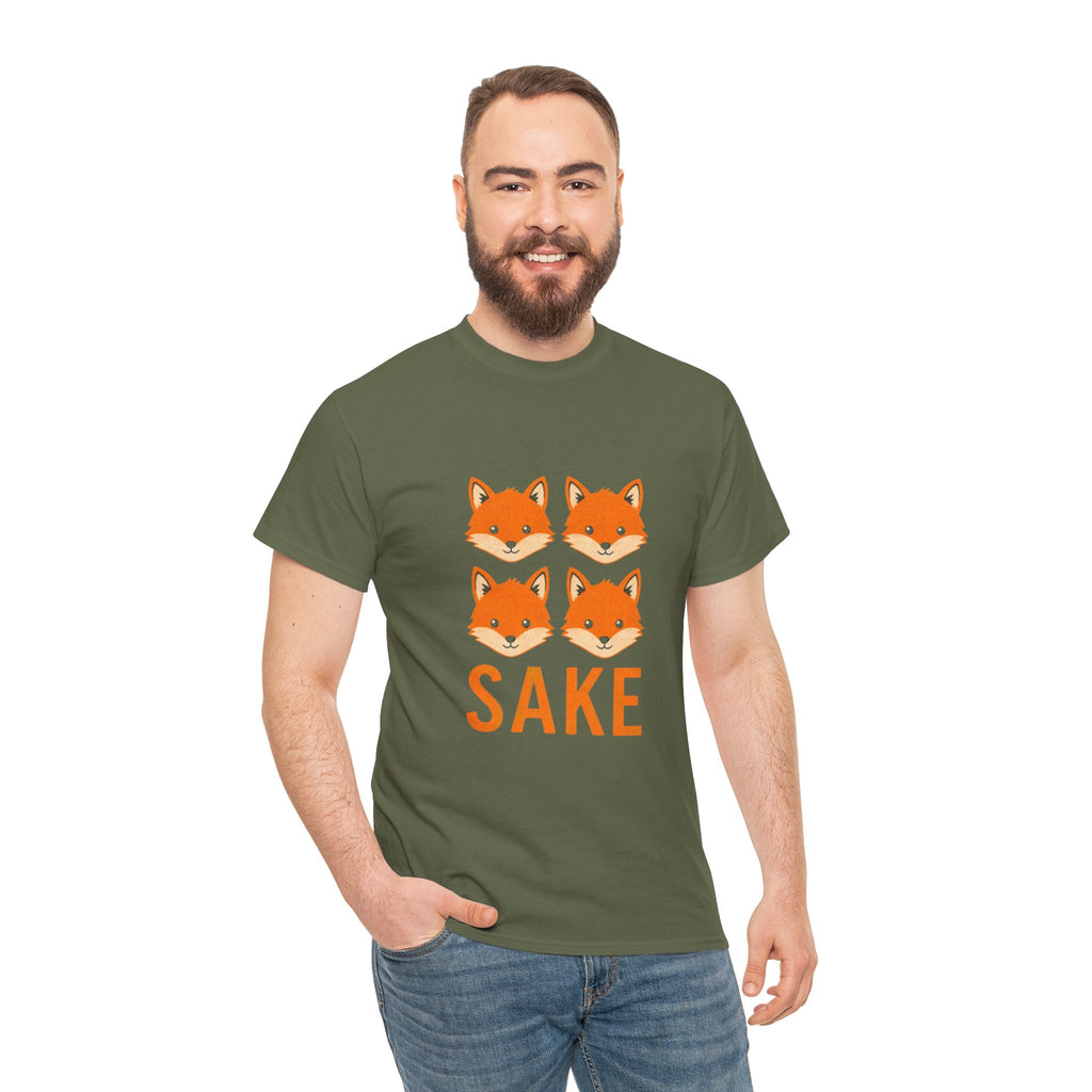 Sake Foxes T-Shirt — Cute Four Fox Faces Graphic Tee