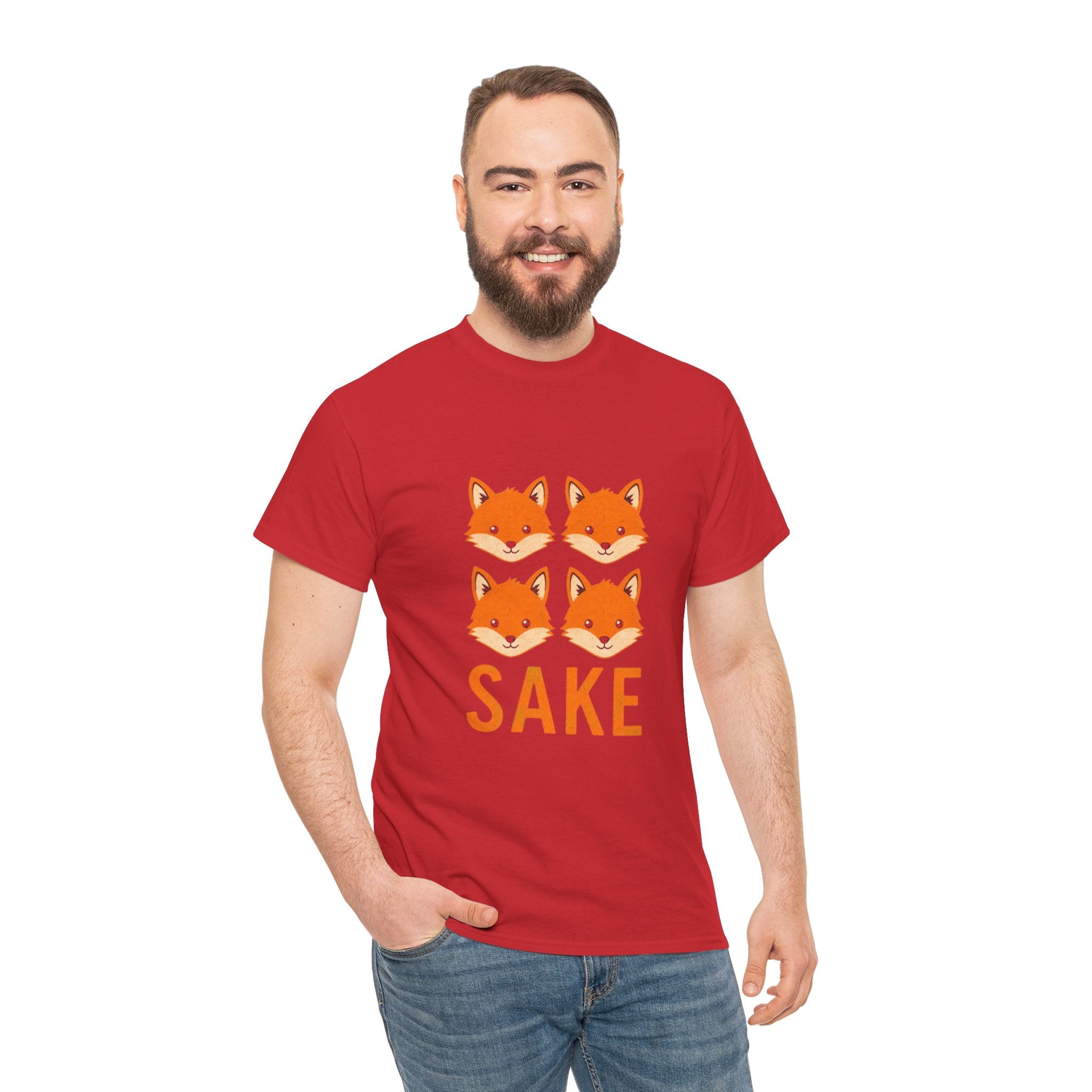 Sake Foxes T-Shirt — Cute Four Fox Faces Graphic Tee