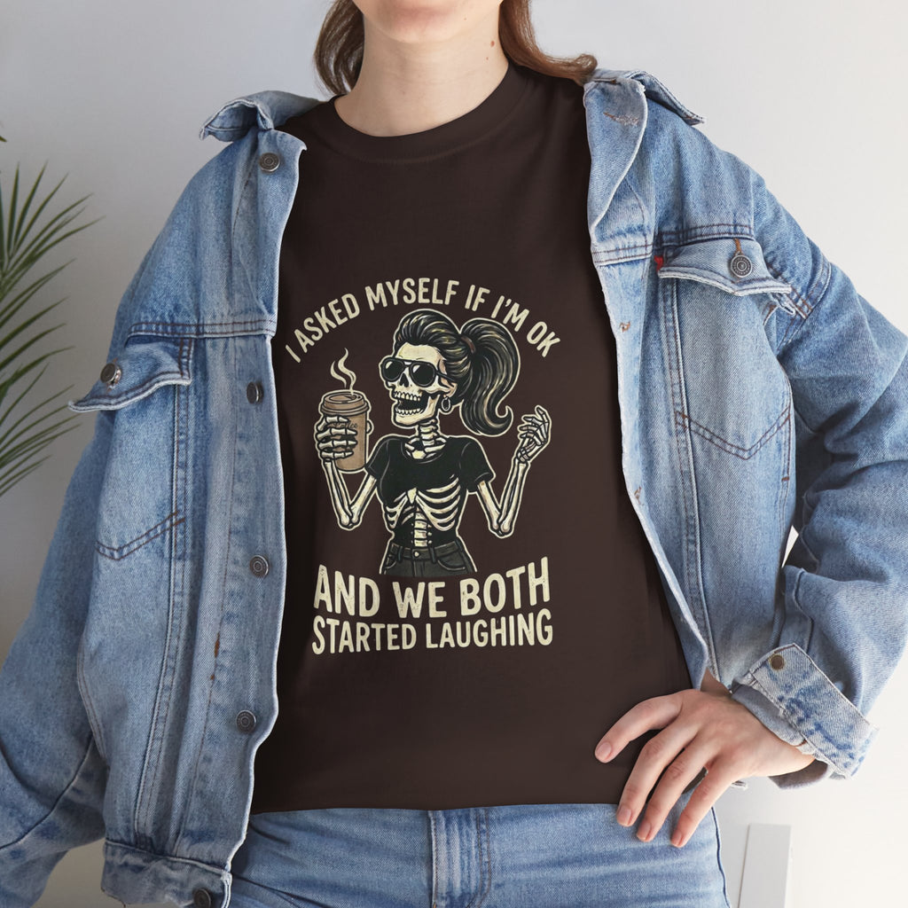 Skeleton Girl – 'And We Both Started Laughing' Graphic T-Shirt