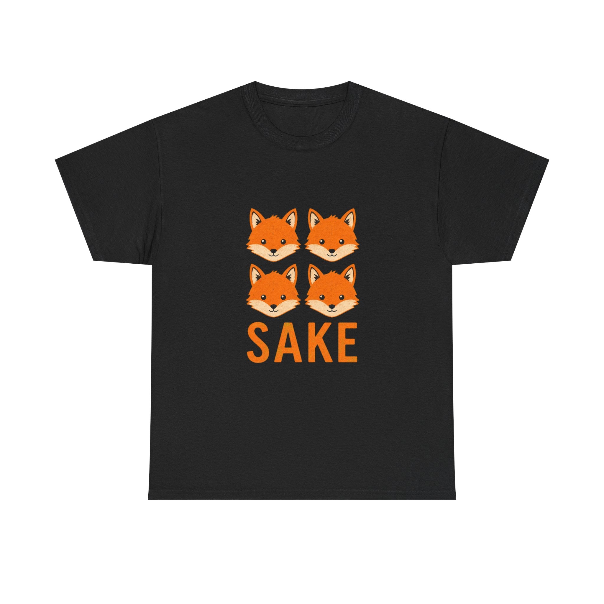 Sake Foxes T-Shirt — Cute Four Fox Faces Graphic Tee