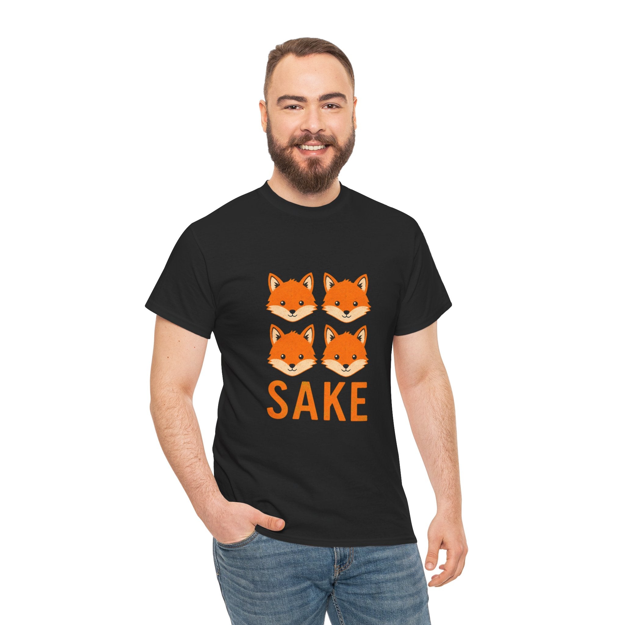 Sake Foxes T-Shirt — Cute Four Fox Faces Graphic Tee