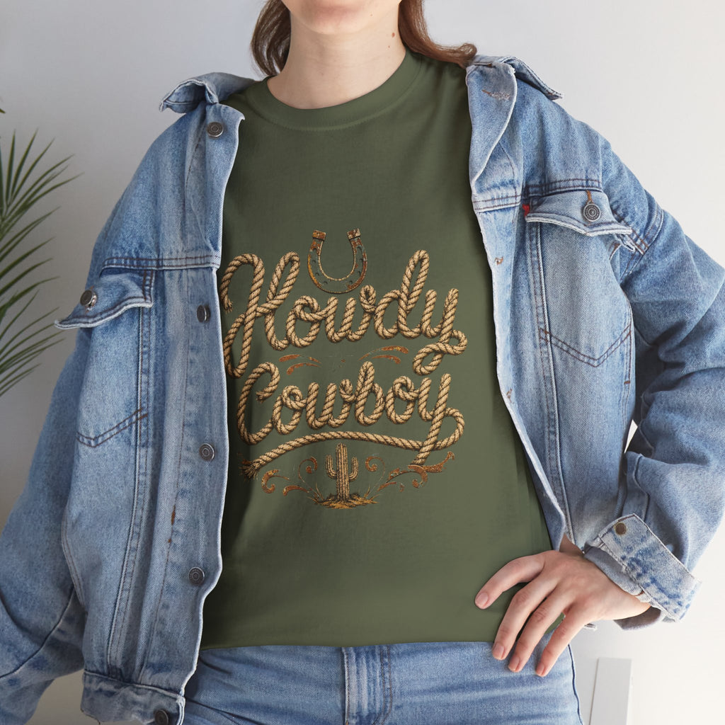 Howdy Cowboy T‑Shirt — Western Desert Graphic Tee