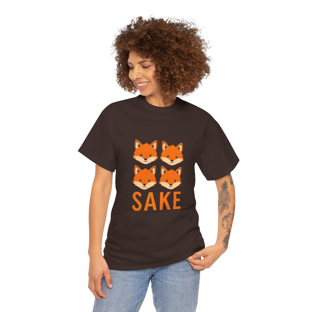 Sake Foxes T-Shirt — Cute Four Fox Faces Graphic Tee