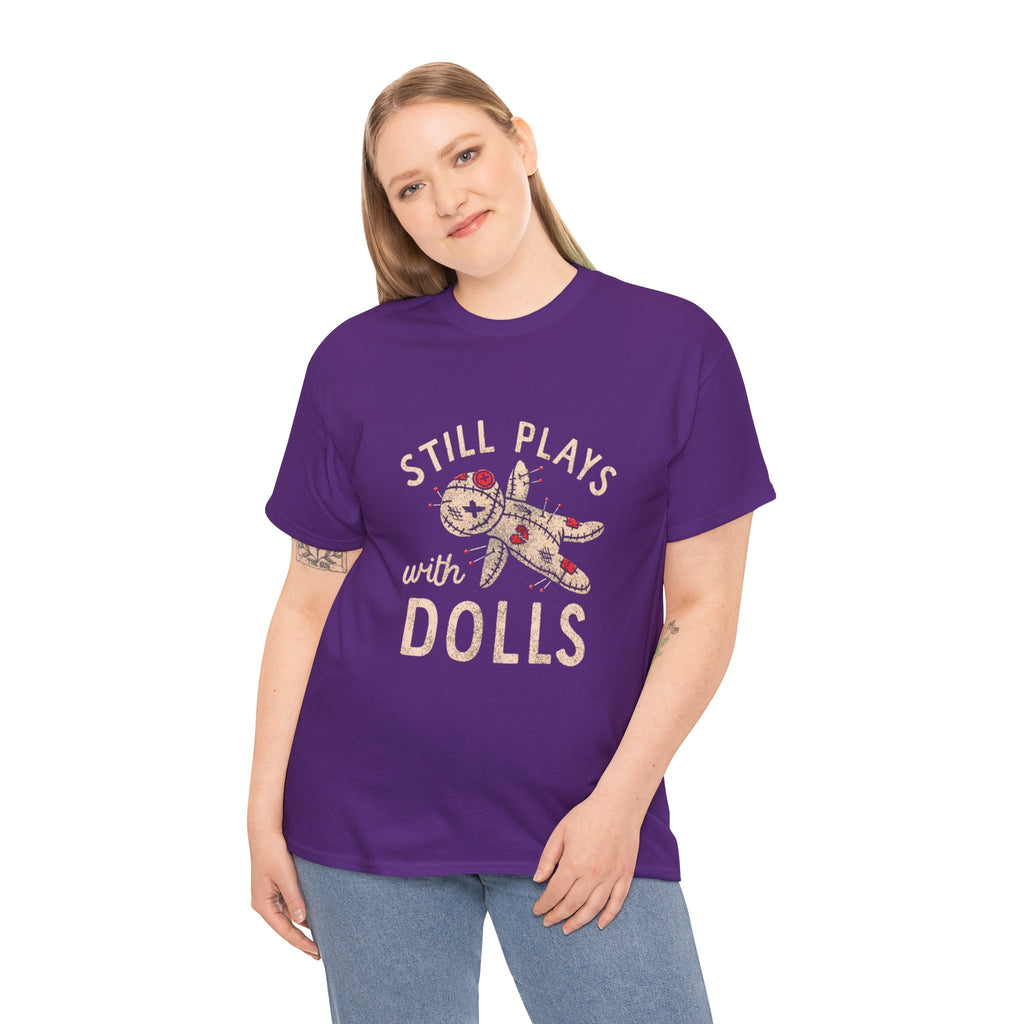 Still Plays With Dolls T-Shirt — Vintage Floral Doll Graphic Tee