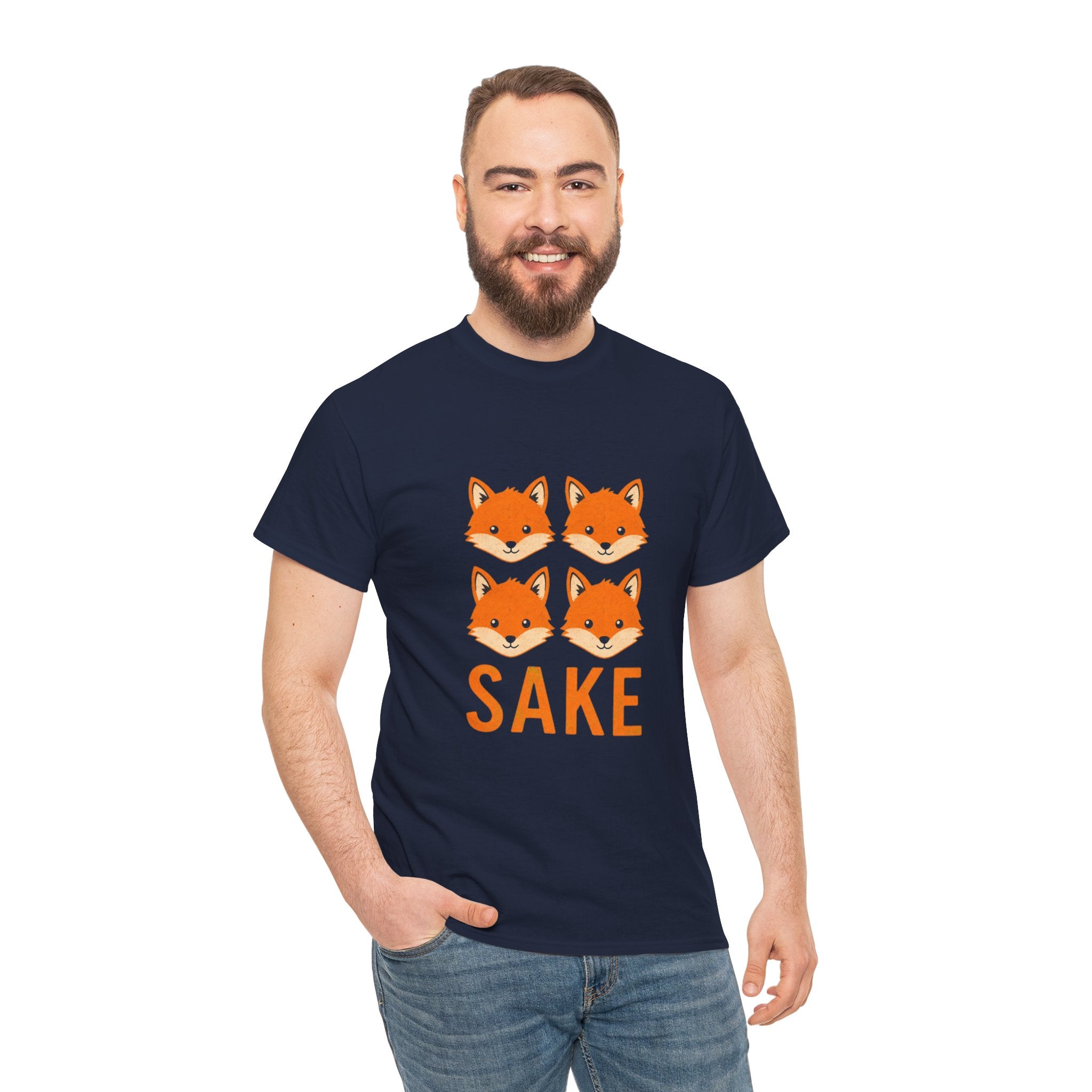 Sake Foxes T-Shirt — Cute Four Fox Faces Graphic Tee