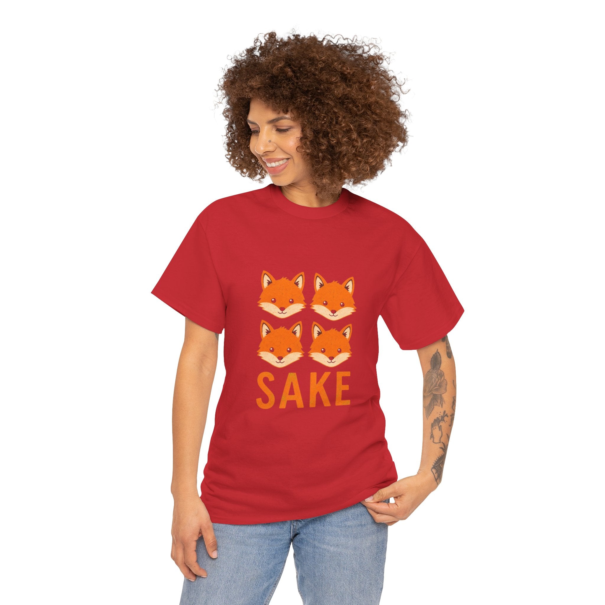 Sake Foxes T-Shirt — Cute Four Fox Faces Graphic Tee