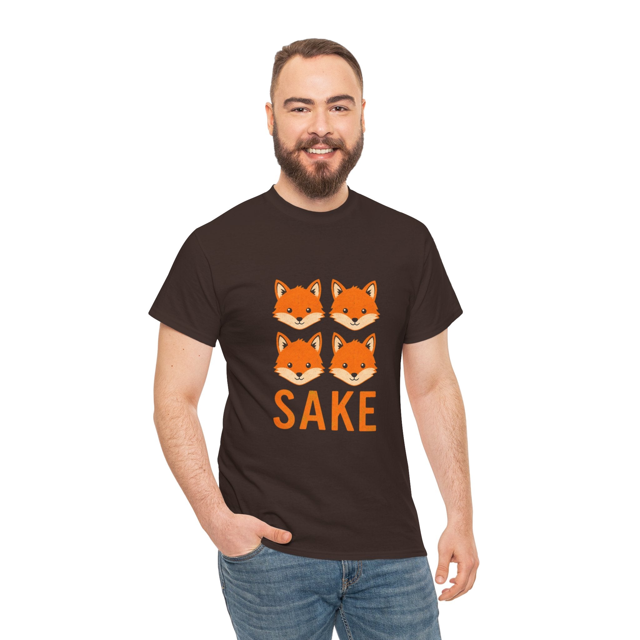 Sake Foxes T-Shirt — Cute Four Fox Faces Graphic Tee