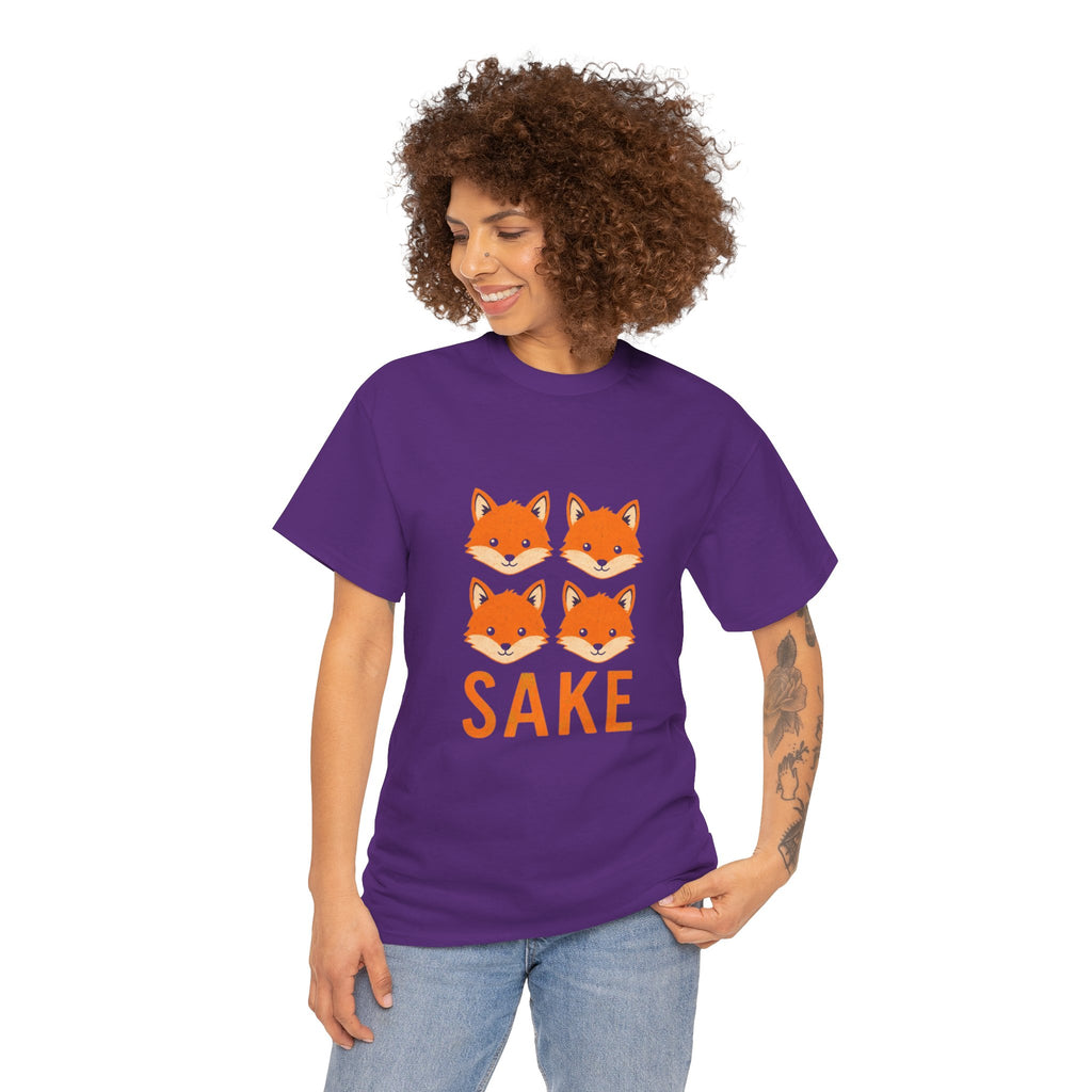 Sake Foxes T-Shirt — Cute Four Fox Faces Graphic Tee