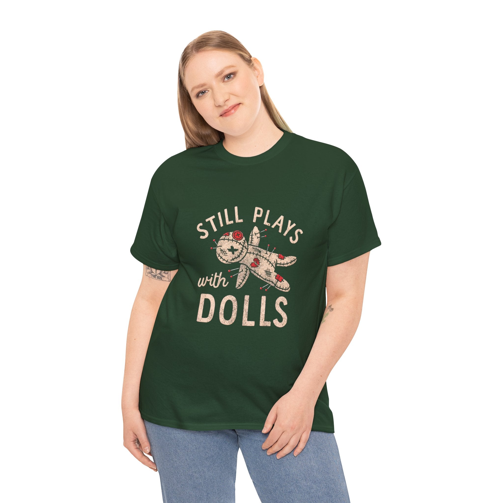 Still Plays With Dolls T-Shirt — Vintage Floral Doll Graphic Tee