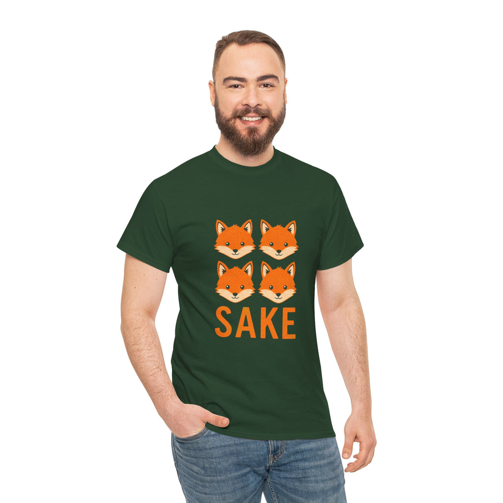Sake Foxes T-Shirt — Cute Four Fox Faces Graphic Tee