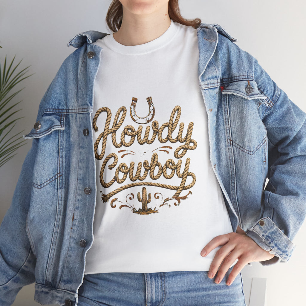 Howdy Cowboy T‑Shirt — Western Desert Graphic Tee