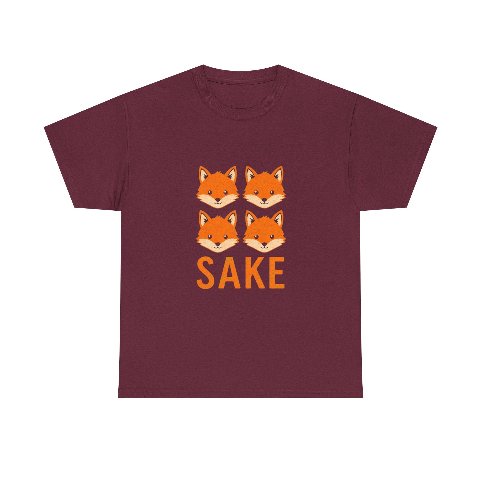 Sake Foxes T-Shirt — Cute Four Fox Faces Graphic Tee