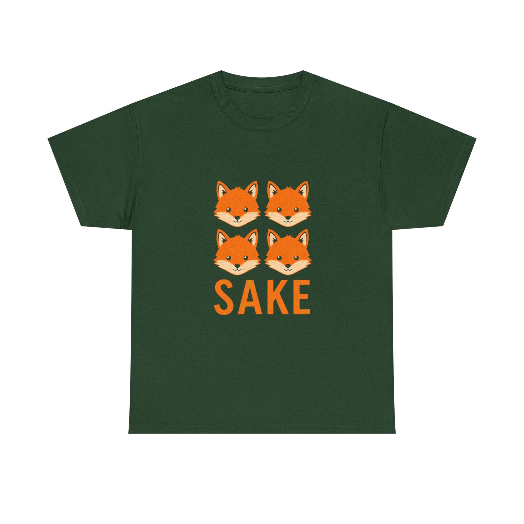 Sake Foxes T-Shirt — Cute Four Fox Faces Graphic Tee