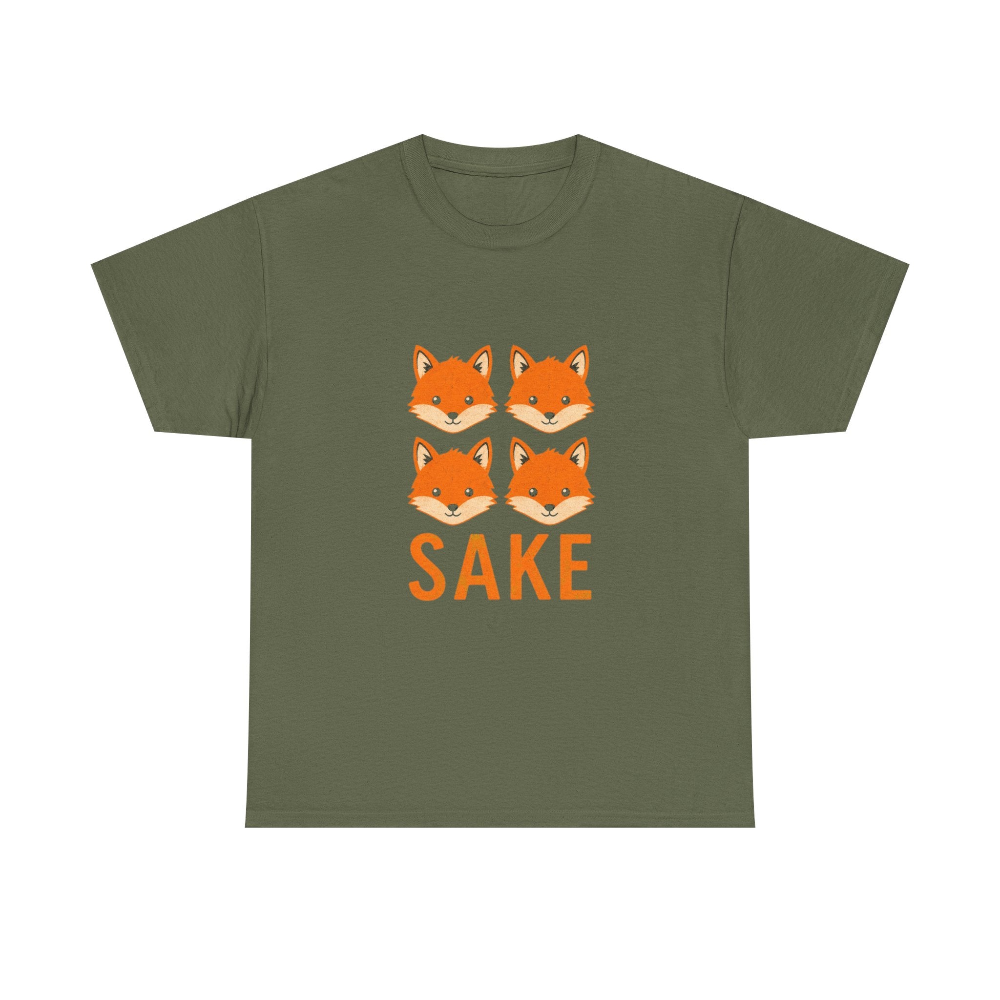 Sake Foxes T-Shirt — Cute Four Fox Faces Graphic Tee