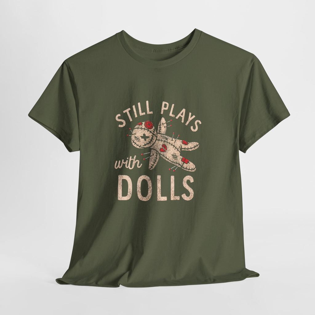 Still Plays With Dolls T-Shirt — Vintage Floral Doll Graphic Tee