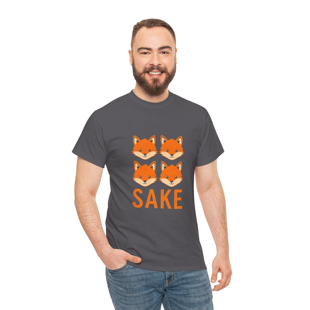 Sake Foxes T-Shirt — Cute Four Fox Faces Graphic Tee