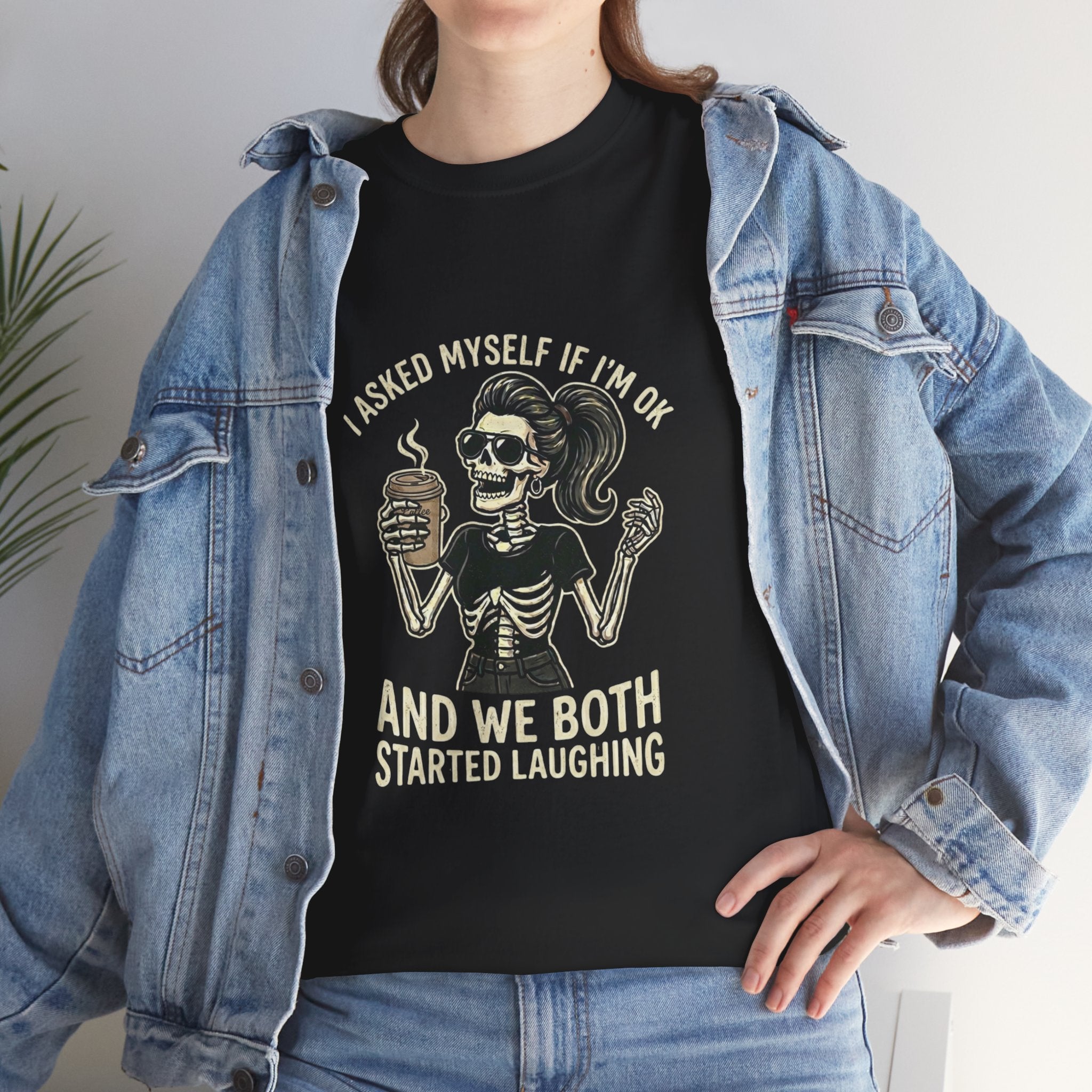 Skeleton Girl – 'And We Both Started Laughing' Graphic T-Shirt